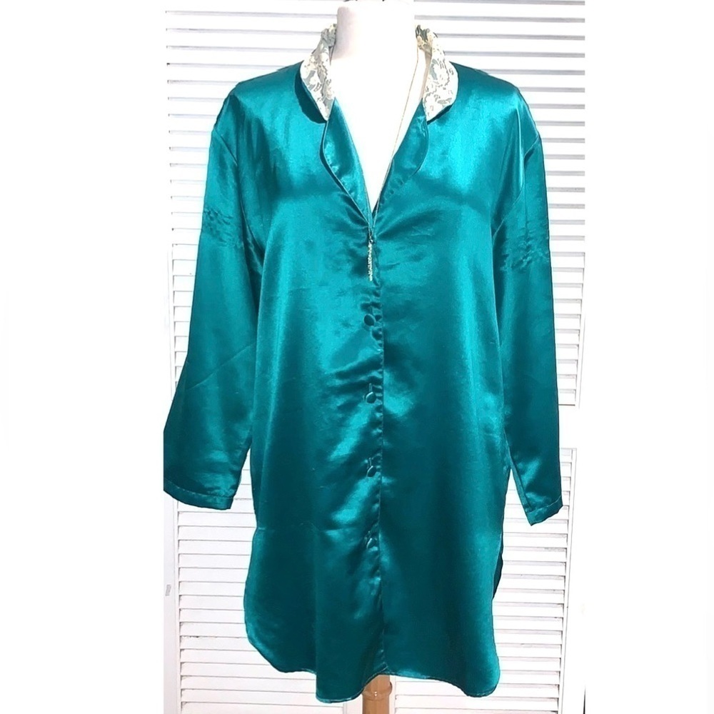 Victoria Secret Vintage Emerald Green Night Shirt